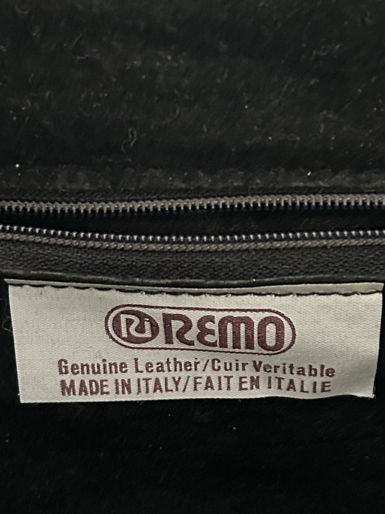Vintage Remo Genuine Leather Black Bag - Made In Italy